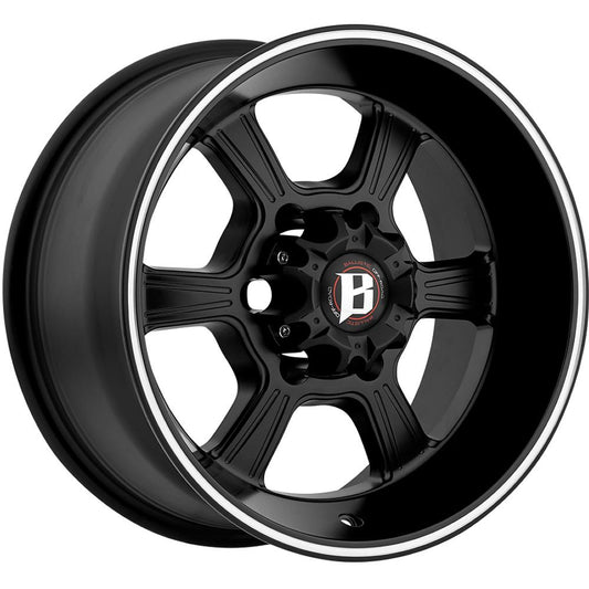 BALLISTIC MORAX 16X8 6X139.7 OFFSET +00 FLAT BLACK W/ MACHINED STRIPE - Tires and Engine Performance
