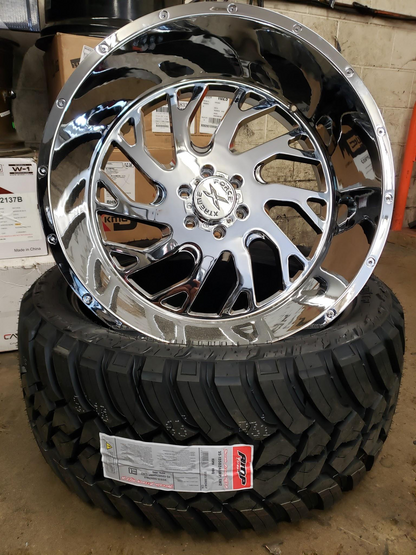 XF-8 24x14 -72 6x139.7 (6x5.5) Chrome With 35X13.50R24 AMP MT Packages - Tires and Engine Performance