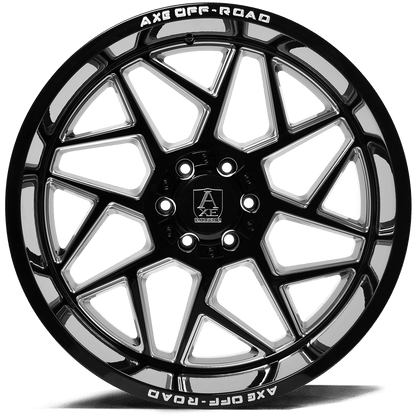 AXE Nemesis 26x12 -44 8X170 Gloss Black Milled - Tires and Engine Performance