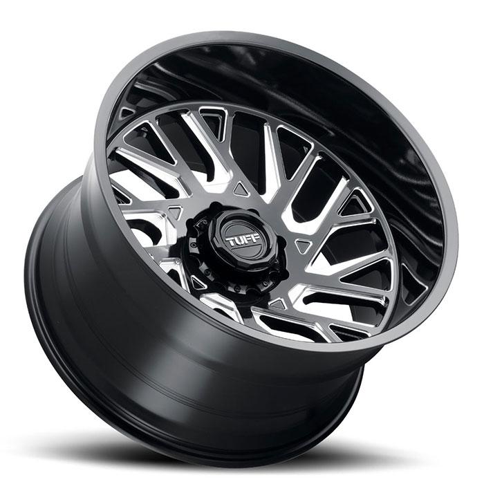 TUFF AT T4B 26x14 -72 6x139.7(6x5.5) Gloss Black W/Milled Spoke - Tires and Engine Performance