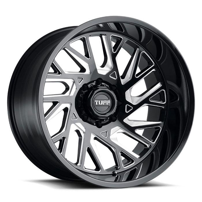 TUFF AT T4B 26x14 -72 6x139.7(6x5.5) Gloss Black W/Milled Spoke - Tires and Engine Performance