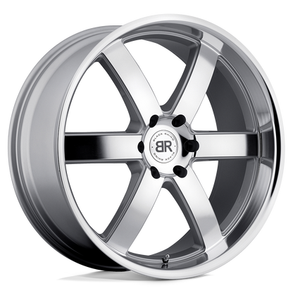 Black Rhino PONDORA 24X10 35 6X135/6X135 SILVER W/ MACHINE FACE & LIP