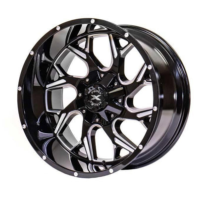 Xtreme Force Raptor 20x10 -25  5X127 (5X5)/5X139.7 (5X5.5) Black and Milled - Tires and Engine Performance