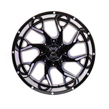 Xtreme Force Raptor 20x10 -25  5X139.7 (5X5.5)/5x150 Black and Milled - Tires and Engine Performance
