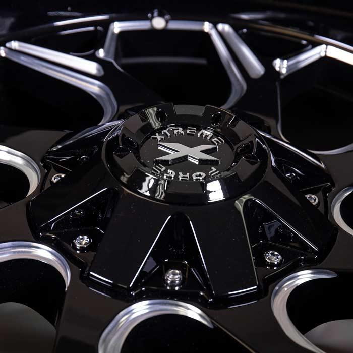 Xtreme Force Raptor 20x10 -25  5X139.7 (5X5.5)/5x150 Black and Milled - Tires and Engine Performance