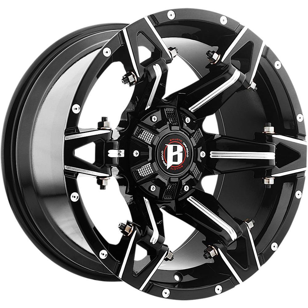 Ballistic Spartan 966 20x10 -24 5x114.3 (5x4.5) Black with Milled - Tires and Engine Performance