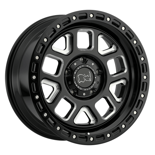 BLACK RHINO ALPINE 20X9.5 12 6X135 GLOSS BLACK W/ MILLED SPOKES