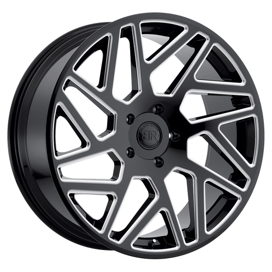 BLACK RHINO CYCLONE 24X10 30 5X150 GLOSS BLACK W/ MILLED SPOKES