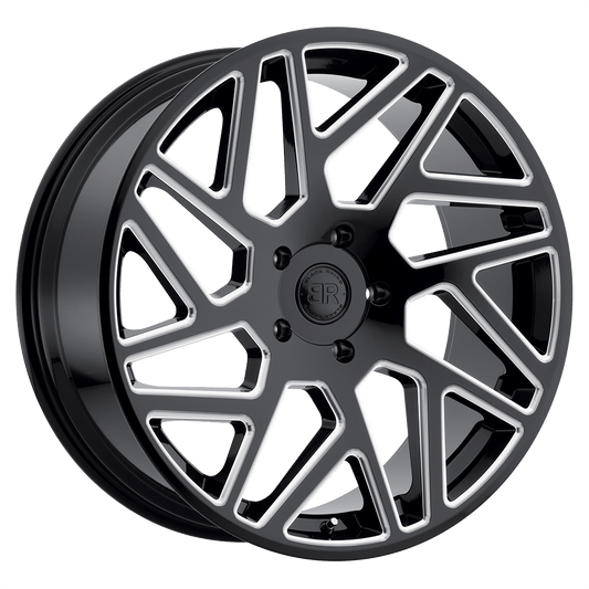 BLACK RHINO CYCLONE 22X9.5 20 5X139.7 GLOSS BLACK W/ MILLED SPOKES