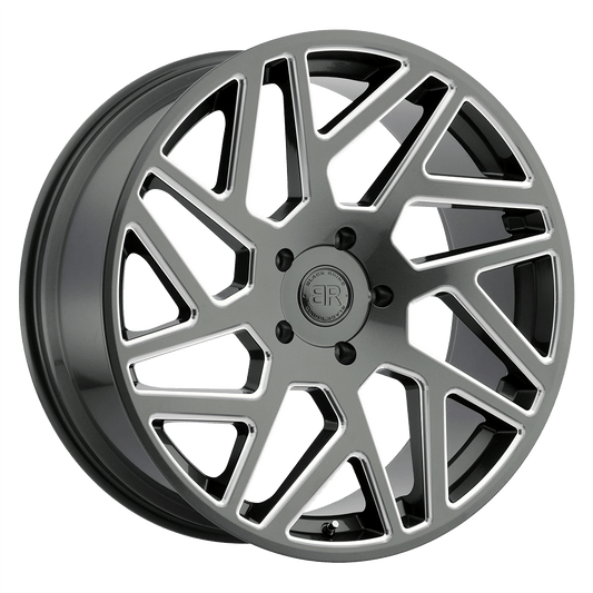 BLACK RHINO CYCLONE 24X10 35 6X135 GLOSS TITANIUM W/ MILLED SPOKES