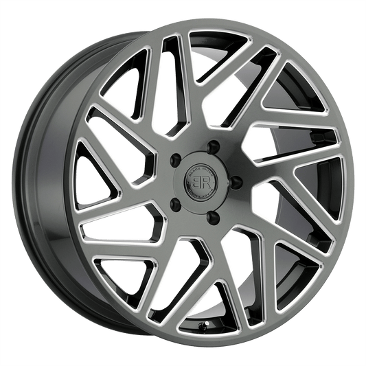 BLACK RHINO CYCLONE 22X9.5 30 5X114.3 GLOSS TITANIUM W/ MILLED SPOKES