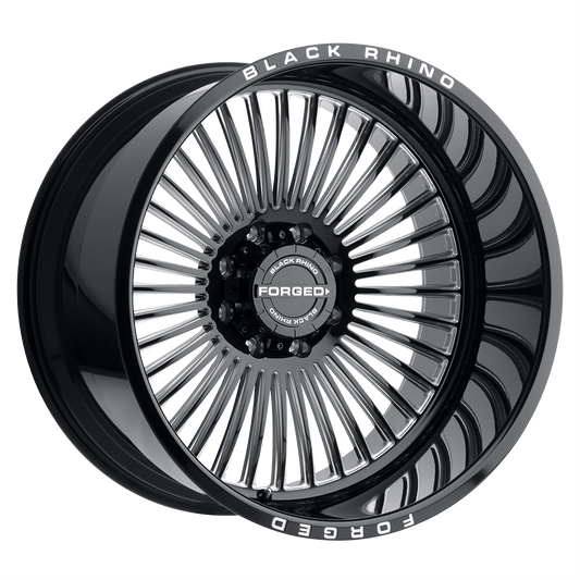 BLACK RHINO HORUS 22X14 -76 5X127 GLOSS BLACK W/ MILLED SPOKES