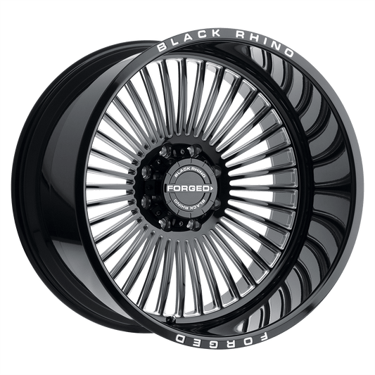 BLACK RHINO HORUS 24X14 -76 8X170 GLOSS BLACK W/ MILLED SPOKES