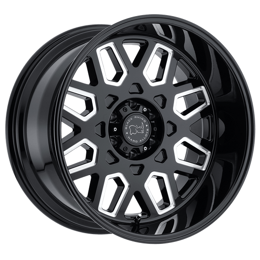 BLACK RHINO PREDATOR 22X12 -44 8X170 GLOSS BLACK W/ MILLED WINDOWS