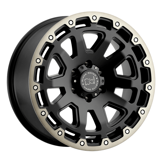 BLACK RHINO RAZORBACK 17X9 -12 5X127 MATTE BLACK W/ MACHINED DARK TINT LIP