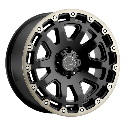 BLACK RHINO RAZORBACK 20X12 -44 8X170 MATTE BLACK W/ MACHINED DARK TINT LIP