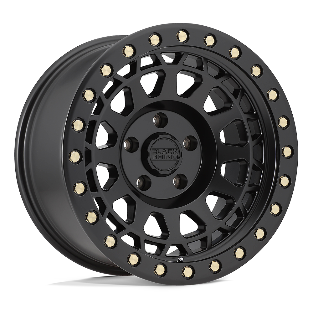 Black Rhino PRIMM 18X9.5 18 6X114.3/6X4.5 MATTE BLACK W/ BRASS BOLTS