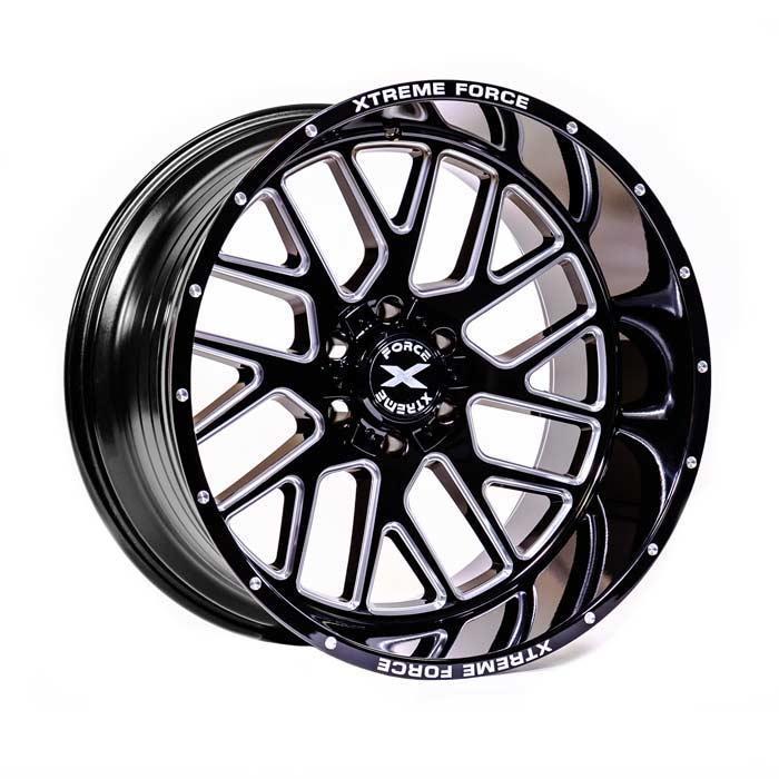 Xtreme Force XF-10 20x10 -25 5x127 (5x5) Black and Milled - Tires and Engine Performance