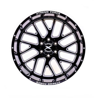 Xtreme Force XF-10 22x12 -51 6x139.7 (6x5.5) Black and Milled - Tires and Engine Performance